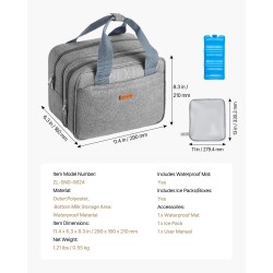 Rintapumppulaukku lämpöeristetty polyesteripäällinen EVA-vaahto 290×160×210 mm 6 lokeroa kylmäosastolla