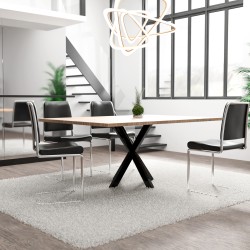 Teolliset Biloxi-pöydänjalat, jauhemaalattu teräs, lattiasuojat