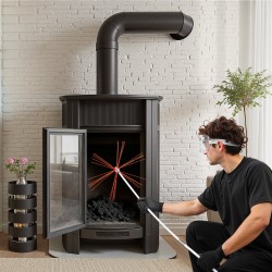 Hormin puhdistussarja nailonvarsilla yhdeksänmetrin alumiiniseosharjalla ja suojalaseilla