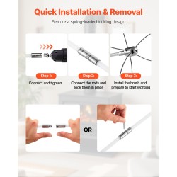 Savupiipun puhdistussarja joustavat nailontangot yhdeksän metriä kaksinkertainen harjapää suojalasit