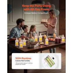 Liekittömät LED koristelyhdyt 12 kpl valkoinen muovi karkaistu lasi korkeus 240 mm