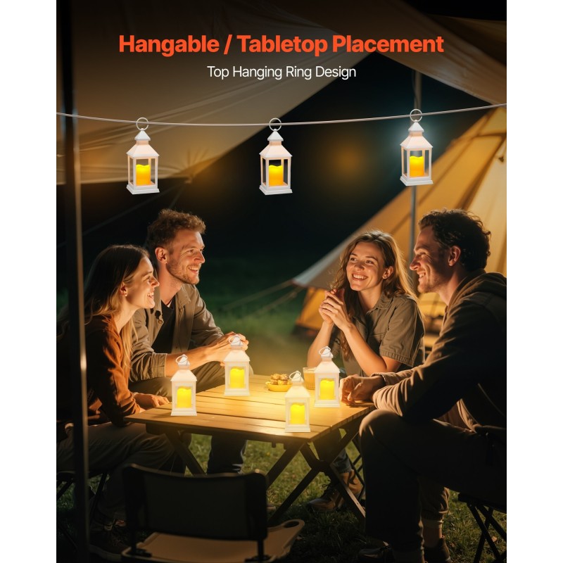 Liekittömät LED koristelyhdyt 12 kpl valkoinen muovi karkaistu lasi korkeus 240 mm