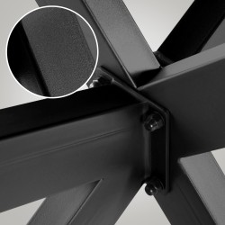 Teolliset Biloxi-pöydänjalat, jauhemaalattu teräs, lattiasuojat