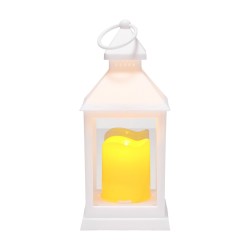 Liekittömät LED koristelyhdyt 12 kpl valkoinen muovi karkaistu lasi korkeus 240 mm