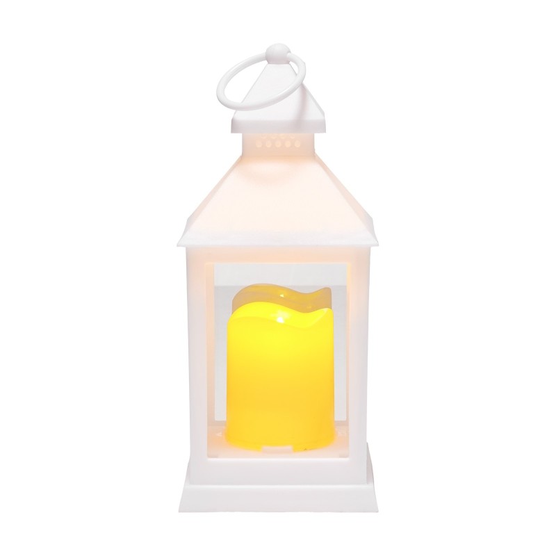 Liekittömät LED koristelyhdyt 12 kpl valkoinen muovi karkaistu lasi korkeus 240 mm