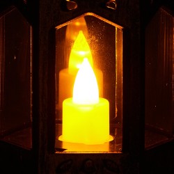 LED kynttilälyhdyt 12 kpl pronssinvärinen muovi 128 mm ripustusrengas sisäkäyttöön