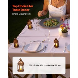 LED-kynttilälyhdyt 12 kpl pronssinvärinen muovi 128 mm ripustusrengas sisäkäyttöön