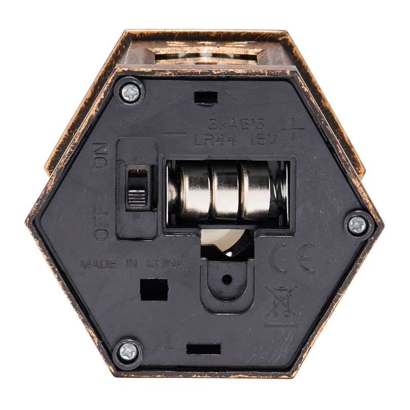 LED-kynttilälyhdyt 12 kpl pronssinvärinen muovi 128 mm ripustusrengas sisäkäyttöön