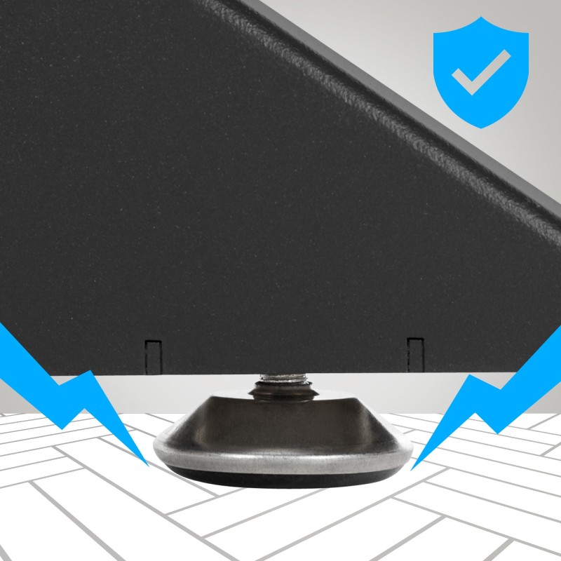 Teolliset Biloxi-pöydänjalat, jauhemaalattu teräs, lattiasuojat