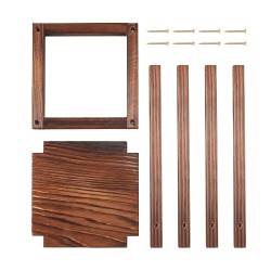 Puinen häälyhtysetti setripuu 24 osaa pöytäkoriste liekittömillä LED-kynttilöillä