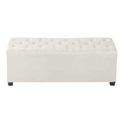 Säilytyspenkki monikäyttöinen metallirunko pellavatyylinen verhoilu beige 110 x 40 x 40 cm