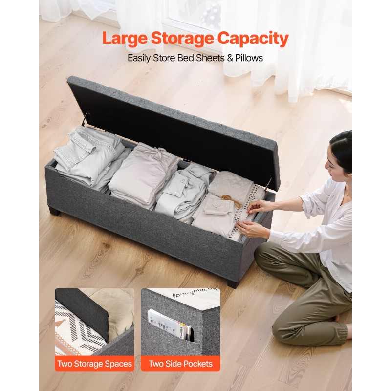 Säilytyspenkki metallirunkoinen istuin käännettävällä kannella 110 cm leveä 40 cm syvä