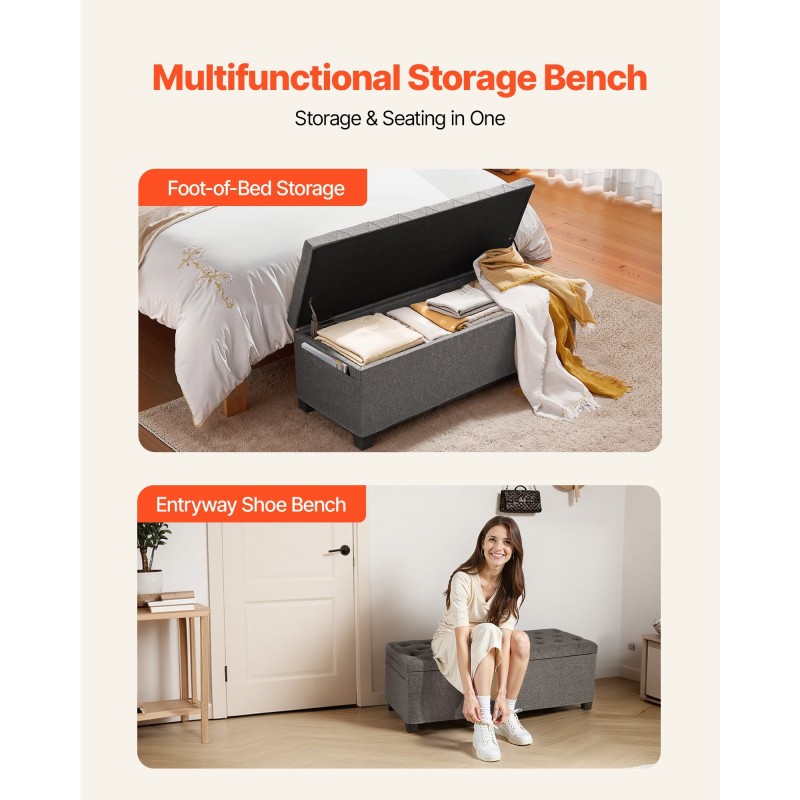 Säilytyspenkki metallirunkoinen istuin käännettävällä kannella 110 cm leveä 40 cm syvä