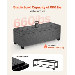 Säilytyspenkki metallirunkoinen istuin käännettävällä kannella 110 cm leveä 40 cm syvä