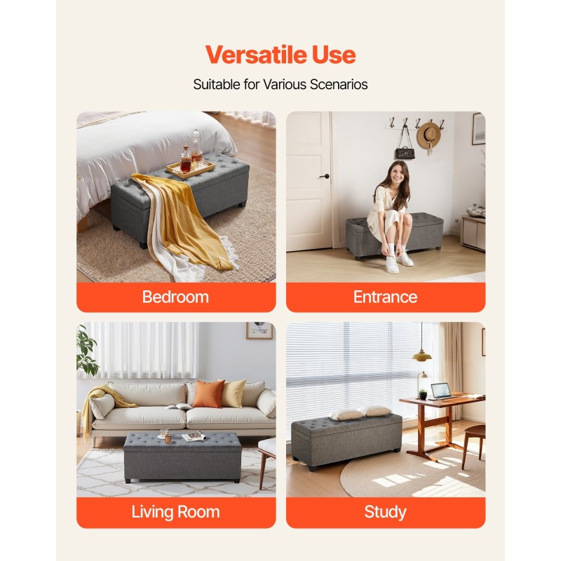 Säilytyspenkki metallirunkoinen istuin käännettävällä kannella 110 cm leveä 40 cm syvä