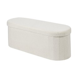 Kokoontaitettava pehmustettu säilytysrahi beige 110 x 38 x 38 cm