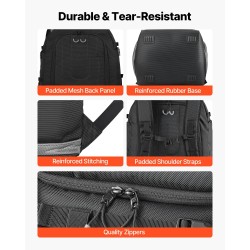 Laskettelumonoreppu lumilautakengille 65L 1680D Oxford-kangas vesitiivis musta