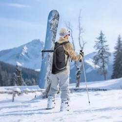 Laskettelumonoreppu lumilautakengille 65L 1680D Oxford-kangas vesitiivis musta