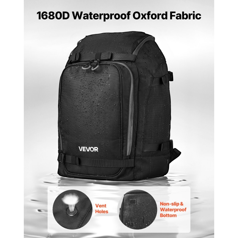 Suksikenkäreppu 55L 1680D Oxford-kangas vedenpitävä pohja sukset ja lauta