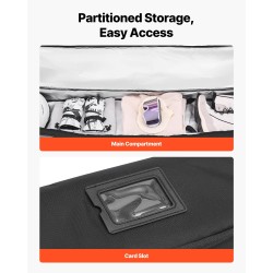 Pehmustettu laskettelulaukku 600D vedenpitävä oxford-kangas 165 cm suksille ja lumilaudalle musta