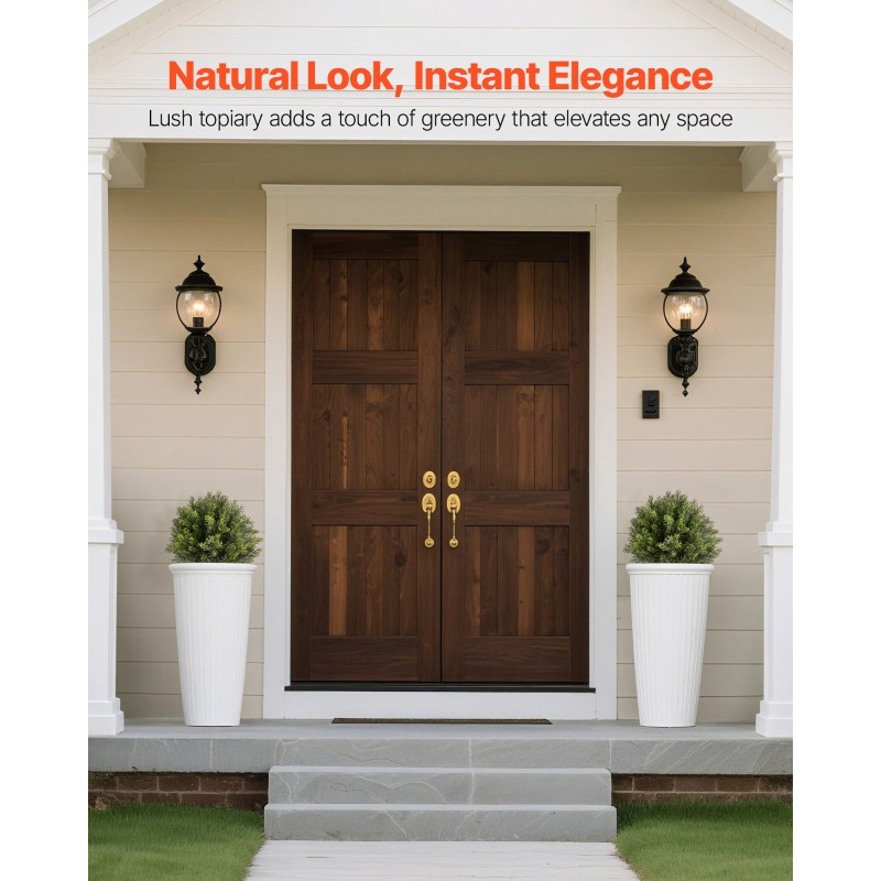 Tekokypressipuut 2 kpl 406 mm säänkestävä polyeteenilehdistö eukalyptus- ja ruostumaton teräsrunko