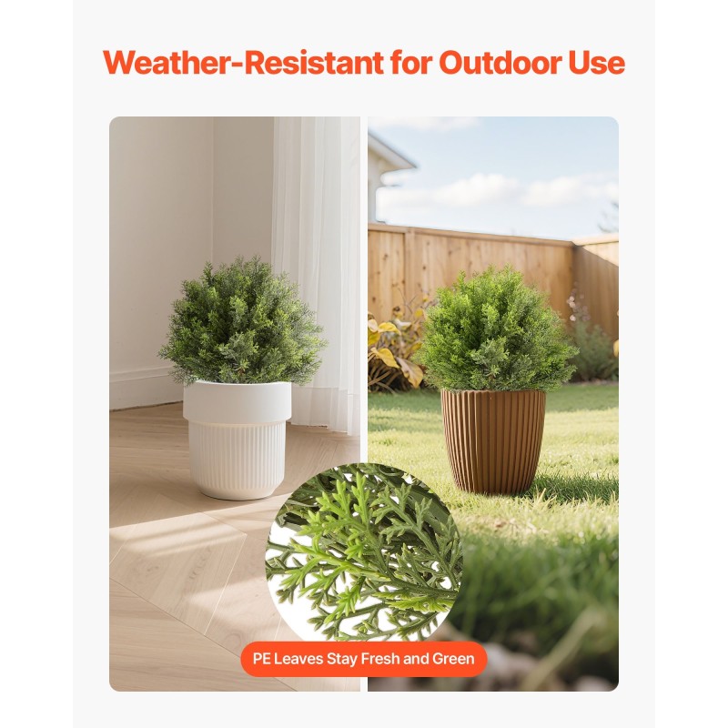 Tekokypressipuut 2 kpl 406 mm säänkestävä polyeteenilehdistö eukalyptus- ja ruostumaton teräsrunko