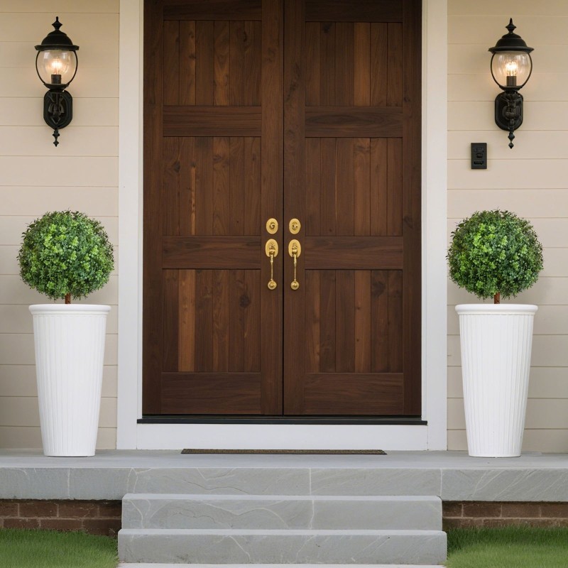 Keinotekoiset puksipuut 559 mm korkeat 2 kpl maapiikillä eukalyptusrunko