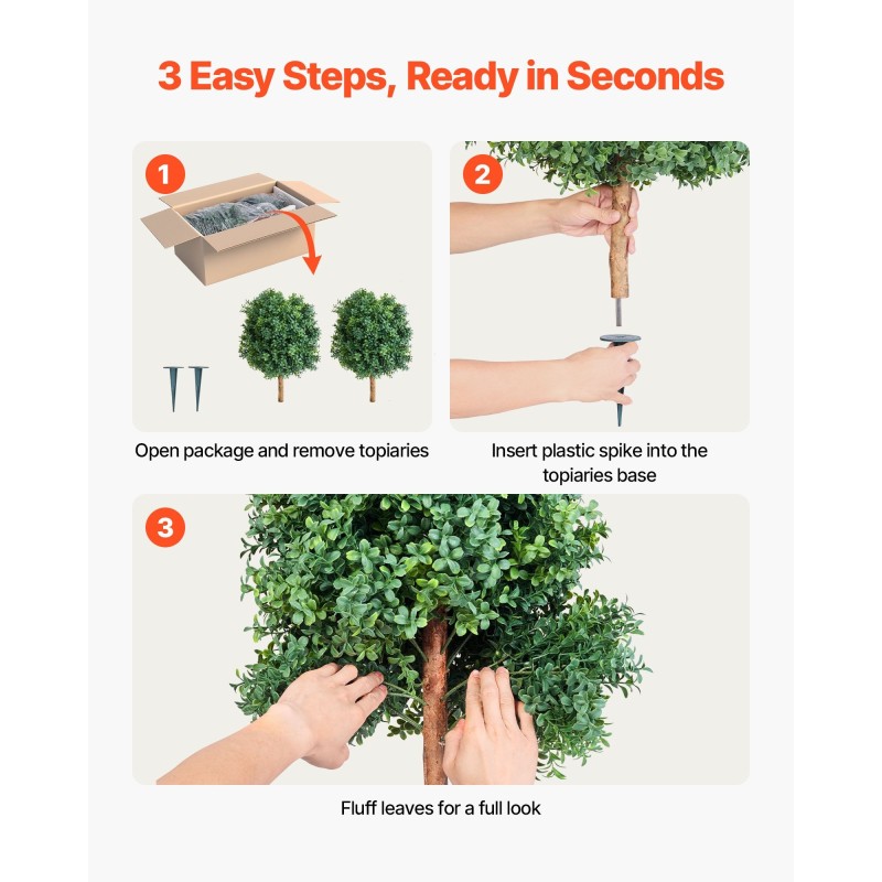 Keinotekoiset puksipuut 2 kpl polyeteenilehdet eukalyptus ja ruostumaton teräsrunko 686 mm korkea