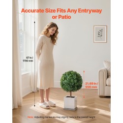 Keinotekoiset puksipuut 2 kpl polyeteenilehdet eukalyptus ja ruostumaton teräsrunko 686 mm korkea