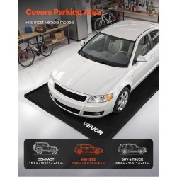 Autotallin vesitiivis PVC-muovinen suojamatto 2,4 x 5,5 m korotetuilla reunoilla mukana harja