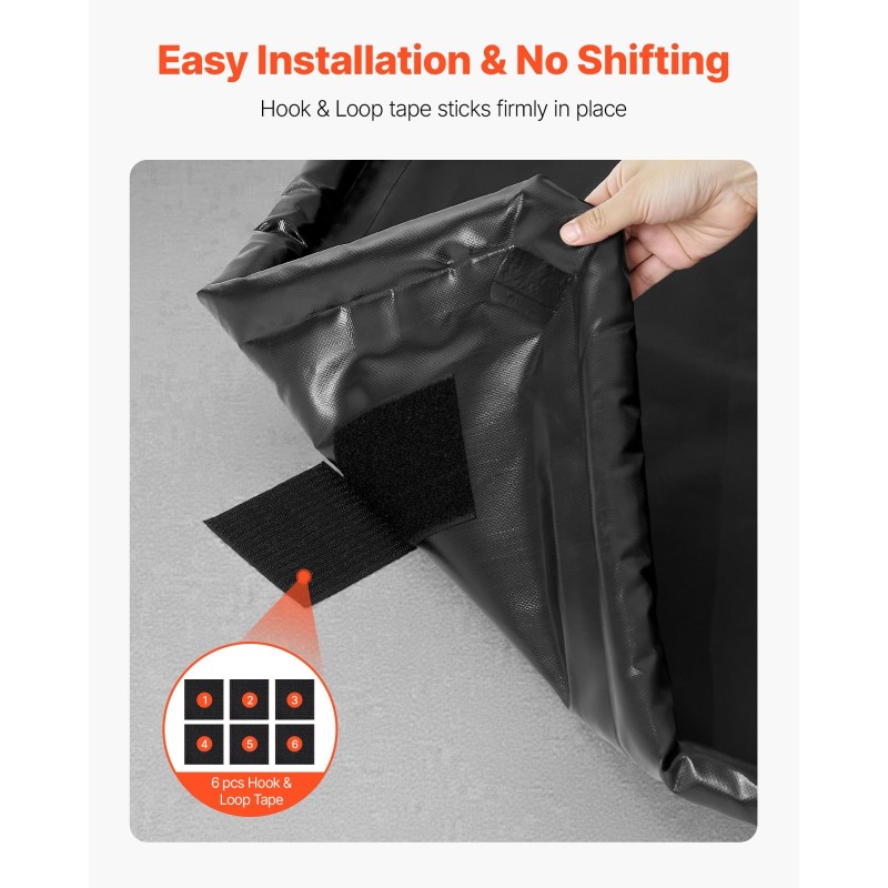 Autotallin vesitiivis PVC-muovinen suojamatto 2,4 x 5,5 m korotetuilla reunoilla mukana harja