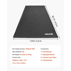 Autotallimatto PVC-muovinen 2,4 x 4,9 m korotetulla reunalla mukana lastaharja