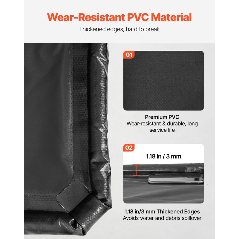 Pysäköintimatto PVC 2,6 x 6,1 m korotetulla reunalla henkilöautoille ja SUV-malleille