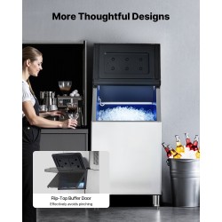 Kaupallinen jääsäiliö ruostumatonta terästä 136 kg kapasiteetti automaattinen tyhjennys LSB250