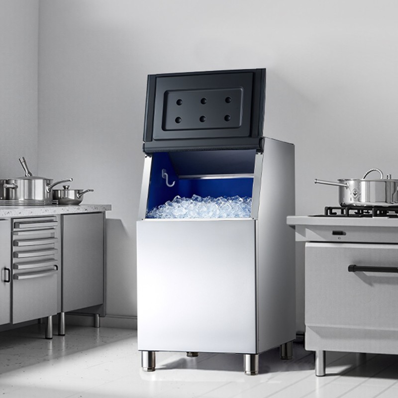 Kaupallinen jääsäiliö ruostumatonta terästä 136 kg kapasiteetti automaattinen tyhjennys LSB250