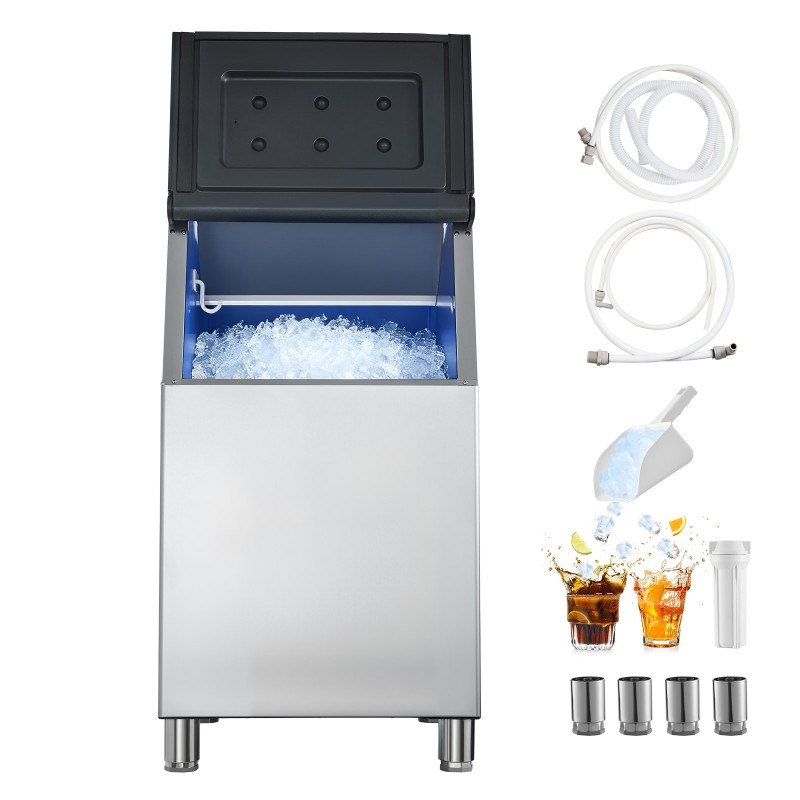 Kaupallinen jääsäiliö ruostumatonta terästä 136 kg kapasiteetti automaattinen tyhjennys LSB250