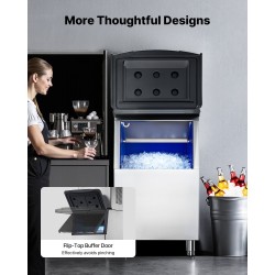 Kaupallinen jääsäiliö sata kolmetoista kilogramman kapasiteetilla ruostumatonta terästä ammattikeittiöille