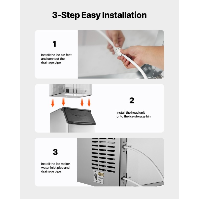 Jään säilytyssäiliö kaupalliseen käyttöön 136 kg kapasiteetti ruostumaton teräs ja PP-muovi