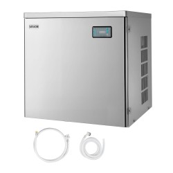 Kaupallinen jääpalakoneen yläosa valmistettu ruostumattomasta teräksestä 204 kiloa päivässä älykäs ohjauspaneeli