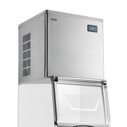 Kaupallinen jääpalakoneen yläosa valmistettu ruostumattomasta teräksestä 204 kiloa päivässä älykäs ohjauspaneeli