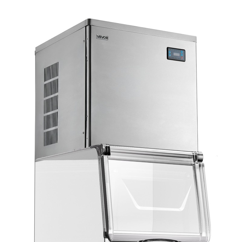 Kaupallinen jääpalakoneen yläosa valmistettu ruostumattomasta teräksestä 204 kiloa päivässä älykäs ohjauspaneeli