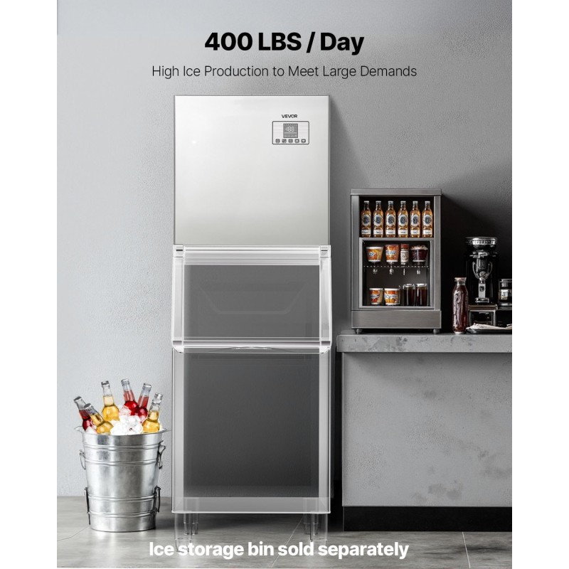 Jääpalakoneen pääyksikkö 181 kg päivässä ruostumaton teräs älykäs ohjauspaneeli itsepuhdistus ammattikäyttöön