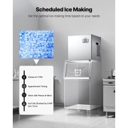 Jääpalakoneen pääyksikkö 181 kg päivässä ruostumaton teräs älykäs ohjauspaneeli itsepuhdistus ammattikäyttöön