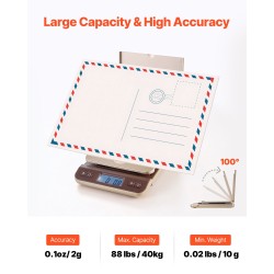 Digitaalinen postivaaka enimmäispaino 40 kg tarkkuus 2 g ABS-muovi paristot sisältyvät