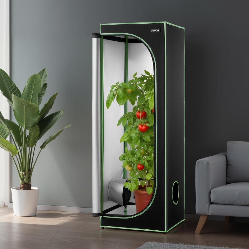 Sisäkasviteltta 60x60x180 cm 600D Oxford-kangas heijastavalla polyesterikalvolla