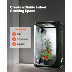 Sisäkasviteltta teräsrunko 600D Oxford-kangas heijastava polyesterikalvo 100x100x200 cm sisäkasvatukseen