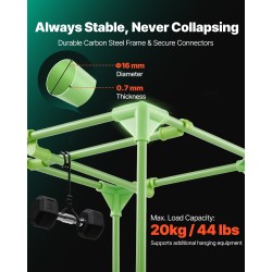 Sisäkasviteltta teräsrunko 600D Oxford-kangas heijastava polyesterikalvo 100x100x200 cm sisäkasvatukseen