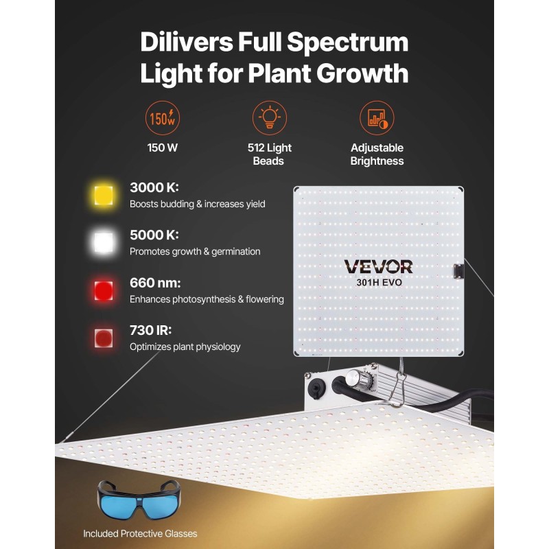 Kasvatuskaappi sisäkäyttöön 600D-kankainen 800×800×1800 mm täysspektrivalo 150 wattia