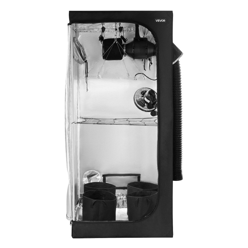 Kasvatuskaappi sisäkäyttöön 600D-kankainen 800×800×1800 mm täysspektrivalo 150 wattia