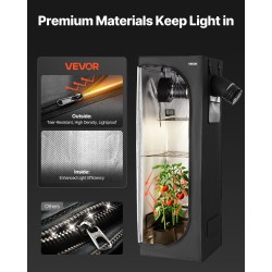 Kasviteltta 600D 60x60x180 cm sisäkäyttöön 100 W täysspektri LED